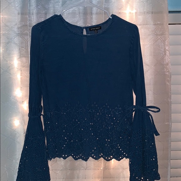 Style Envy Tops - Denim long sleeve blouse
